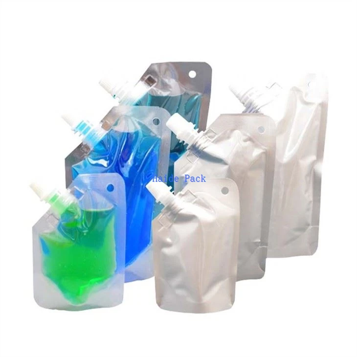 Custom Printed Reusable Plastic Liquid Drinking Stand Up Pouch With Spout